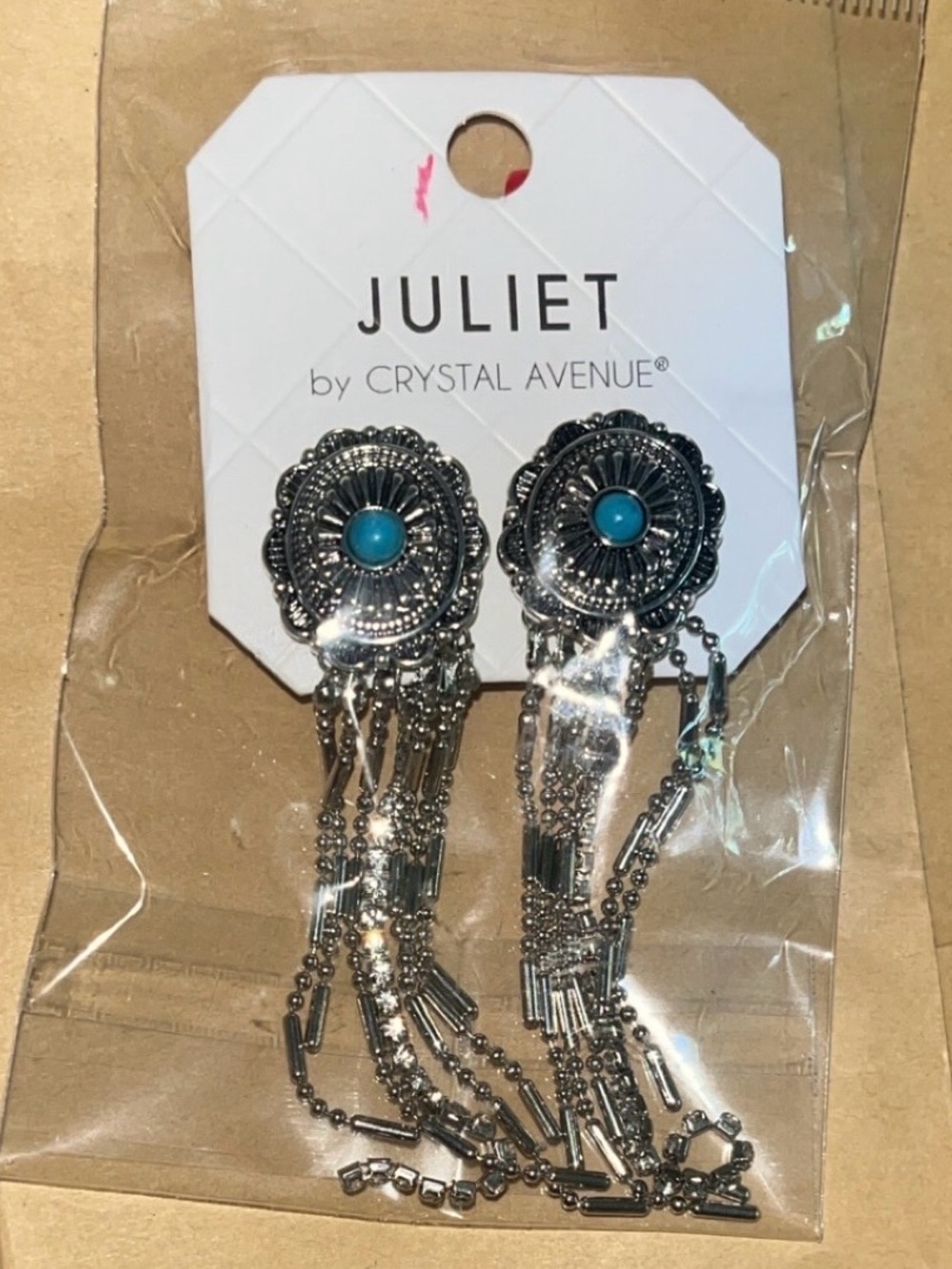 Juliet by Crystal Avenue Silver-Tone Turquoise Dangle Earrings